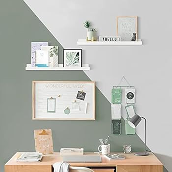 Forbena Nursery Floating Shelves for Wall, 23 Inch Long Nursery Book Shelves Set of 4, Rustic Woo... | Amazon (US)