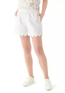 Crown & Ivy™ Women's High Rise Scallop Chino Shorts | Belk