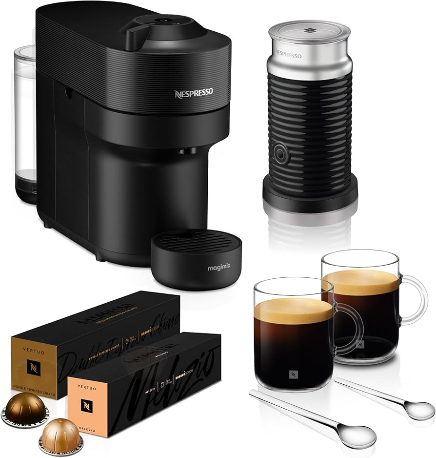 Nespresso Coffee Machine Barista Bundle includes Vertuo Pop black by Magimix, Milk Frother, 2xNes... | Amazon (UK)