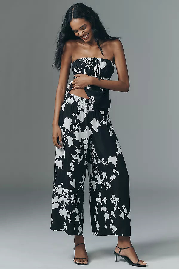 The Somerset Silky Floral Pants | Anthropologie (US)