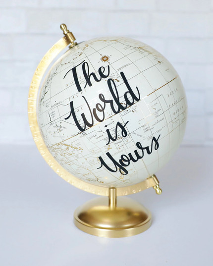 Click for more info about Personalized Wedding Guest Book Globe, Custom Guest Book Alternative, Travel Wedding Signage, Gue...