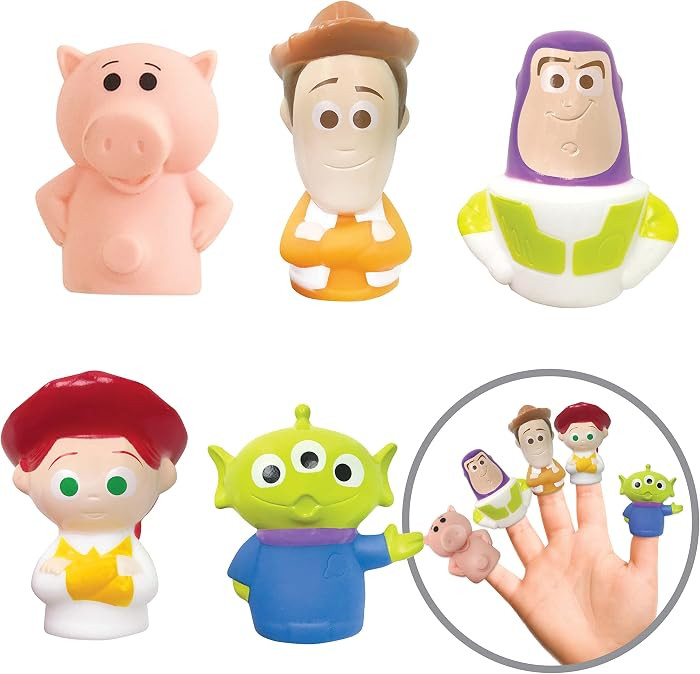 Toy Story 5 Piece Finger Puppet Set - Educational Play, Party Favors, Bath and Pool Toys, Beach F... | Amazon (US)
