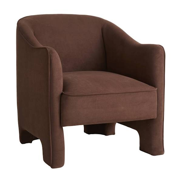 Laszlo Accent Chair, Chocolate, Brown, Fabric, sold by At Home | At Home