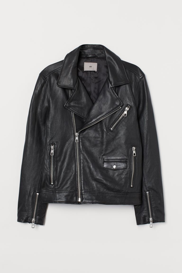 Leather biker jacket | H&M (UK, MY, IN, SG, PH, TW, HK)