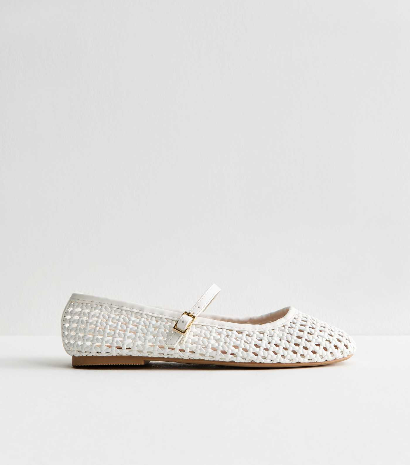 White Woven Buckled Strap Pumps | New Look | New Look (UK)