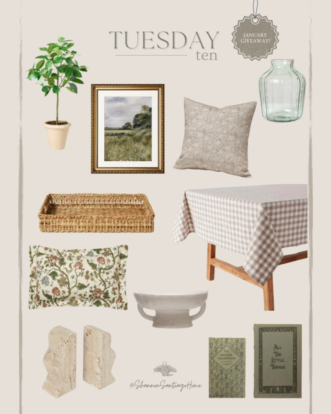 January giveaway enter on IG: ShannonSantiagoHome ! Tuesday 10 roundup and favorites for a new year refresh 