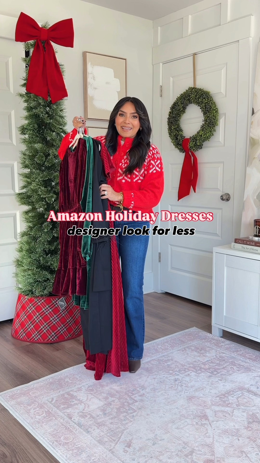 Amazon Holiday Dresses!
For reference: I’m 5’0, 32b bra size, and 2/26 in bottoms, pear shaped. 
*Everything I share is unaltered! TTS means true to size. Between size 5-6.6 in shoes

Black bow front sleeveless mini dress size small TTS
Black tights size small TTS
Black platform heels - old, similar linked

Burgundy wine red velvet long sleeve dress size small TTS
Black tights size small TTS
Black heels size 5 TTS

Black feather trim sleeve midi dress size black TTS
Gold heels size 5 TTS

Black dress with white bows short sleeves size small TTS
Black tights size small TTS
Black platform heels - old, similar linked

Wine red velvet maxi dress size small TTS
Clear rhinestone heels - old, similar linked




holiday dresses amazon
christmas dresses amazon
Amazon holiday outfits
amazon christmas party dresses
nye dresses amazon
new years eve dresses amazon
amazon party dresses
holiday party dresses amazon
christmas outfit ideas amazon
amazon festive dresses
nye outfit ideas amazon
amazon sequin holiday dress
holiday cocktail dresses amazon
christmas eve dresses amazon
amazon winter party outfits
Christmas show
petite friendly pieces
Rachel Miranda Blog
Honeysweetpetite


#LTKHoliday #LTKGiftGuide #LTKStyleTip