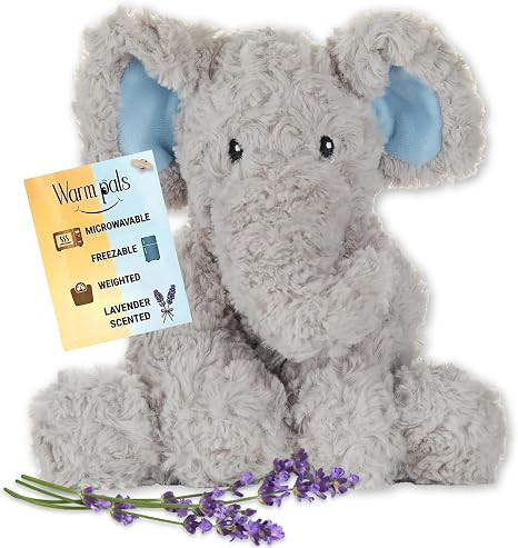 Warm Pals Sweet Elephant, Microwavable Weighted Plush, Heated for Warmth | Cute, Soft, Cozy Toy f... | Amazon (US)