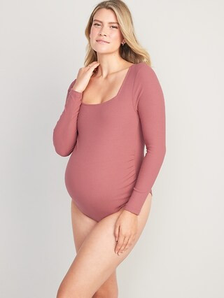 Maternity Long-Sleeve Square-Neck Bodysuit | Old Navy (US)