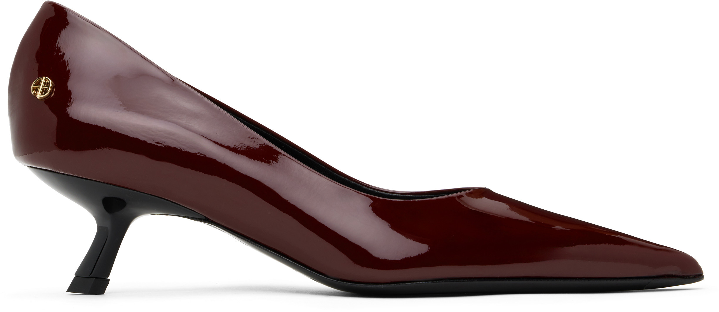 ANINE BING Burgundy Hilda Heels | SSENSE