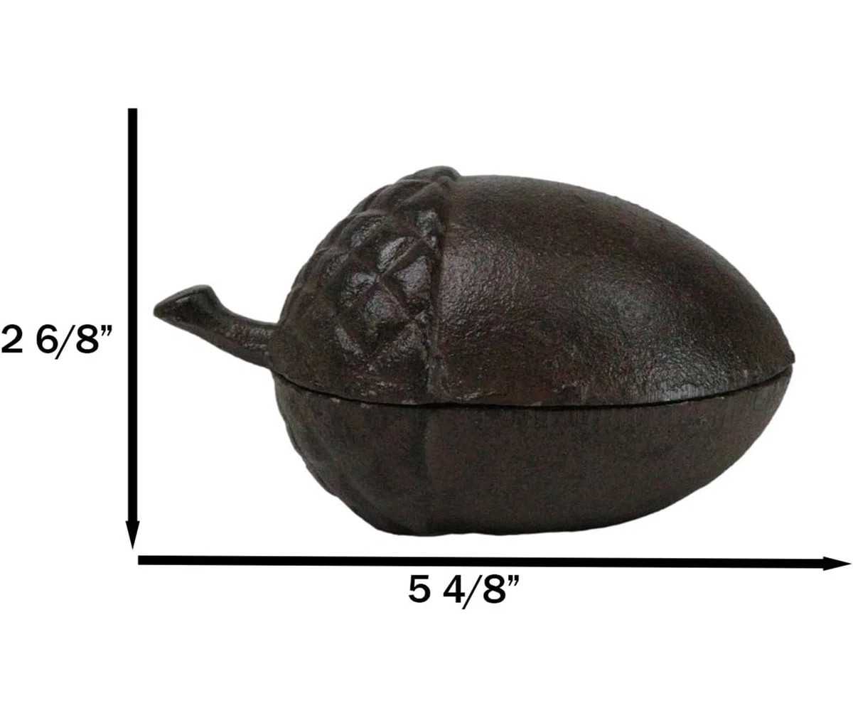 Millwood Pines Cast Iron Cottage Western Autumn Acorn Nut Decorative Jewelry Trinket Key Box | Wa... | Wayfair North America