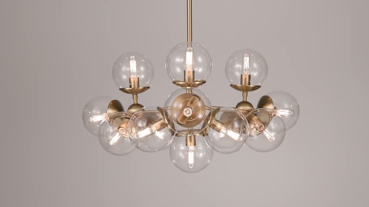 Possini Euro Cosas 27 1/2" Wide Warm Brass 13-Light Pendant | Lamps Plus