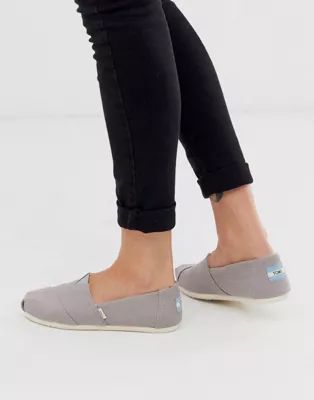 TOMS Alpargata flat slip on shoes in gray | ASOS US