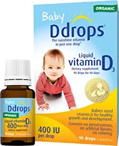 Ddrops Organic Baby 400 IU 90 Drops - Daily Vitamin D Liquid for Infants. Supports Teeth & Bone H... | Amazon (US)