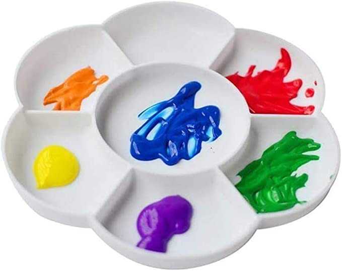 LUCKSTAR Paint Palette, 1PC Plastic Plum Blossom Shaped Paint Palette Color Mixing Tray Paint Mix... | Amazon (US)