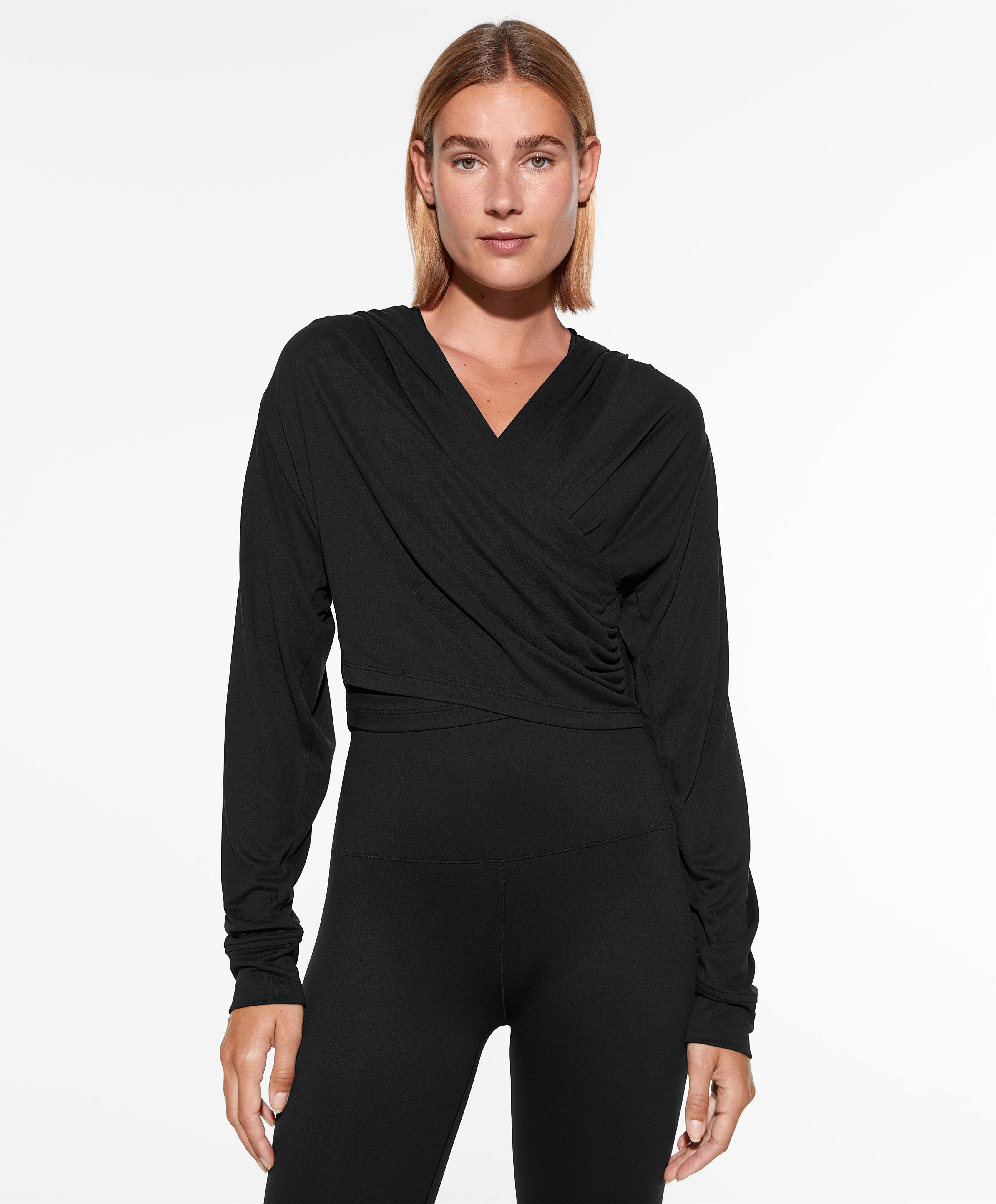 Crop wrap sweatshirt with modal | OYSHO United States | OYSHO UK