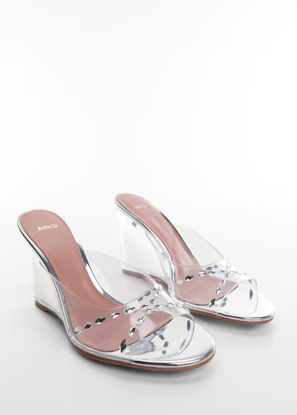 Transparent vinyl wedge sandal -  Women | Mango USA | MANGO (US)