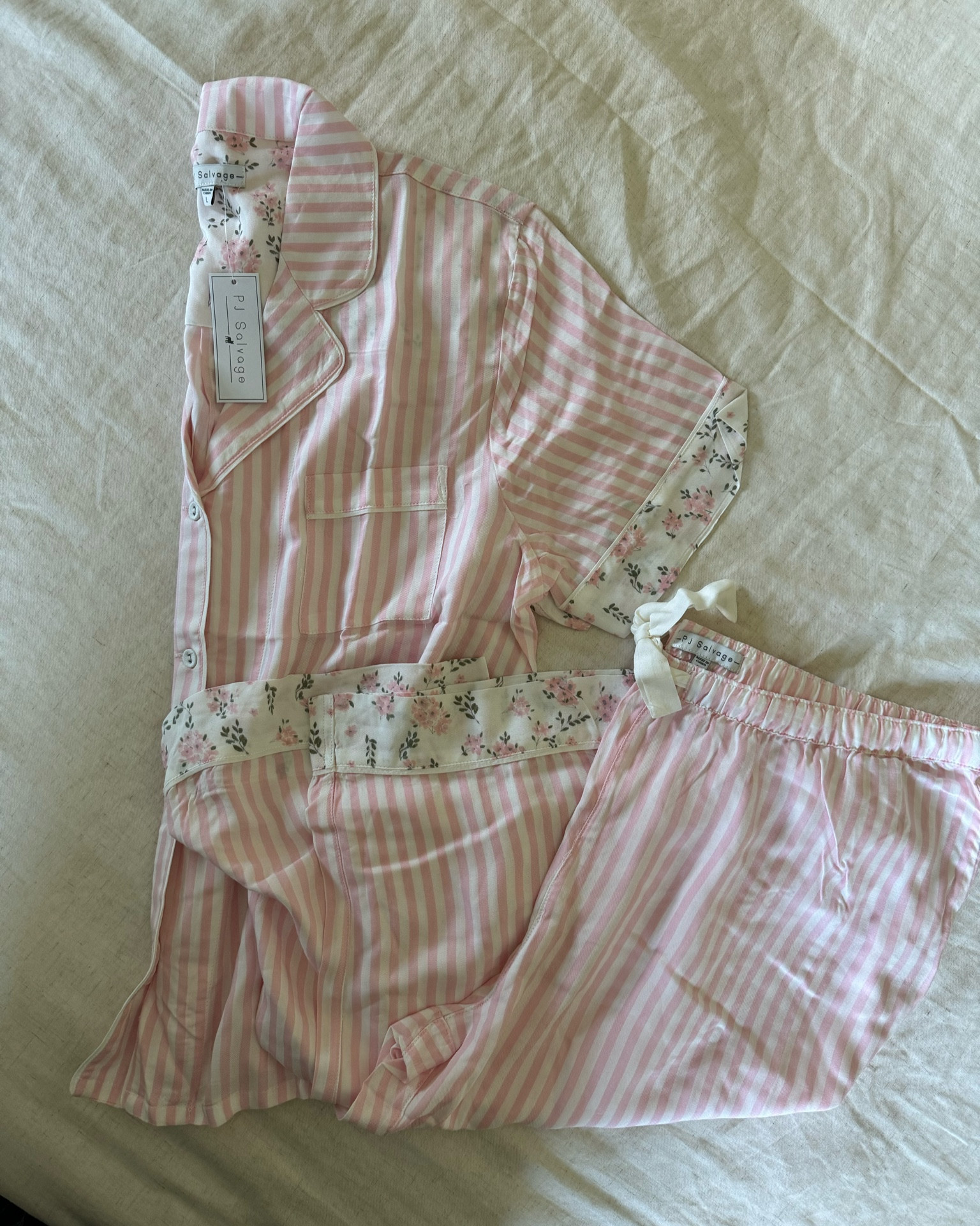 Postpartum pajamas for the hospital 🌸 fell in love with these for having babygirl! I sized up to a large. LOVE them!!! 💓

Nordstrom Rack, floral hem, pink and white stripes, postpartum, breastfeeding friendly 

#LTKfindsunder50 #LTKSeasonal #LTKbump