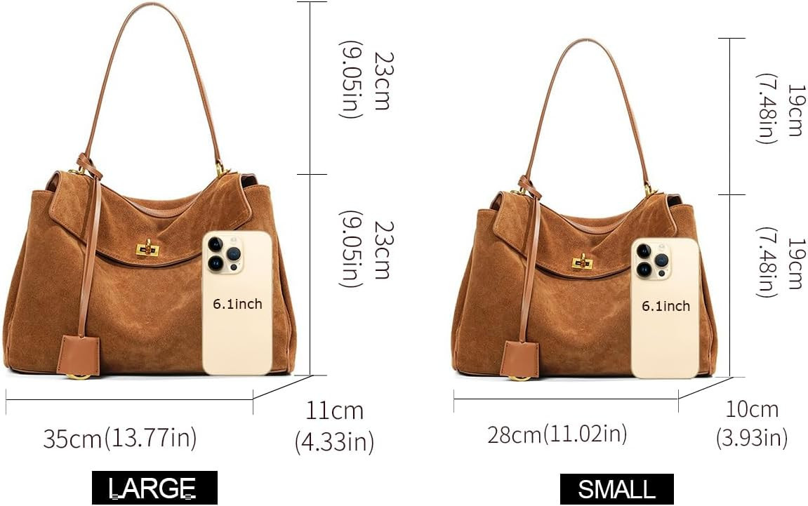 Genuine leather cowhide women's shoulder bag with detachable shoulder strap, flap buckle and underarm handbag purse | Amazon (US)