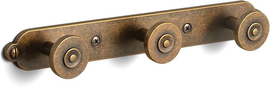 Coat Rack Wall Mounted, Antique Brass Zinc Alloy Metal Hangers for Bathroom, Closet, Hat and Purs... | Amazon (US)