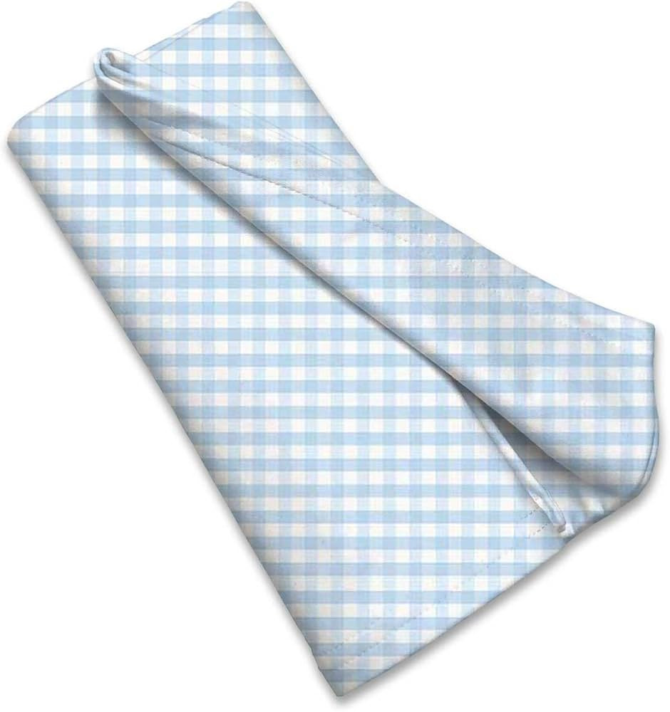 SheetWorld Soft & Stretchy Swaddle Blanket 36 x 36, Blue Gingham Check, Made in USA | Amazon (US)