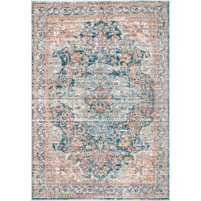 nuLOOM 6 x 9 Blue Indoor Distressed/Overdyed Vintage Area Rug | Lowe's