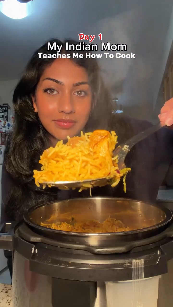 Day one of learning how to cook Indian food 🥘 

My mom always makes the best food for our family so I want to continue that and be able to cook for my future family as well. She cooks everything with no help and cooks every single day because she says it brings her joy to see us eat her meals. 

I never understood how making the meal can be more satisfying than eating the meal… but watching my mom and learning from her today showed me how good it feels to make something from scratch❤️ 

#food #chickenbiriyani #indianfood #recipe #easyrecipe