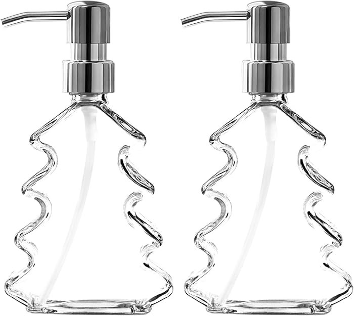 Clear Glass Soap Dispenser 2PCS, Hand Dish Soap Dispenser with Pump for Bathroom, Kitchen Sink, S... | Amazon (US)