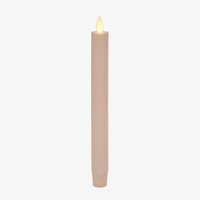 Luminara Flameless Candle Taper (1" x 9.5") Melted Top Real Wax Unscented Remote Ready Timer (Dus... | Amazon (US)