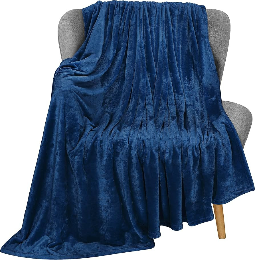 Utopia Bedding Fleece Blanket Throw Size Navy 300GSM Luxury Blanket for Couch Sofa Bed Anti-Stati... | Amazon (US)