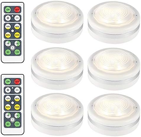 Wireless LED Puck Lights with Remote Control, Battery Operated Push Tap Light with Dimmable & Timer  | Amazon (US)