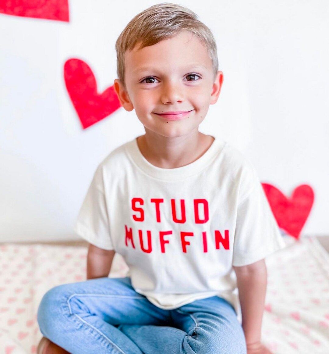 Stud Muffin | Kids Valentine Shirts | Valentine's Day Bodysuit | Valentine Shirts | Girl Valentin... | Etsy (US)