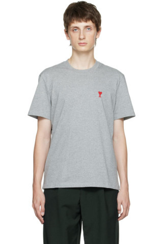 AMI Alexandre Mattiussi - Gray Ami de Cœur T-Shirt | SSENSE
