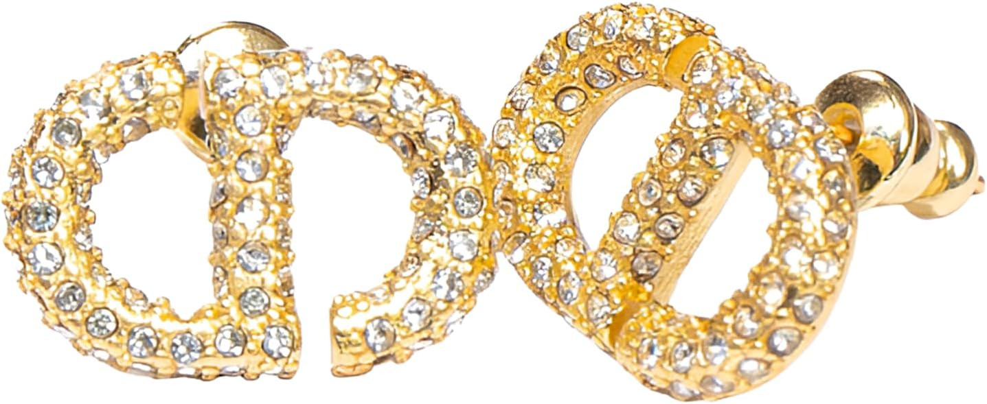 Personalized Initial 18k Gold Luxury Letter rhinestone Earring, Hypoallergenic 925 Silver Jewelry... | Amazon (US)