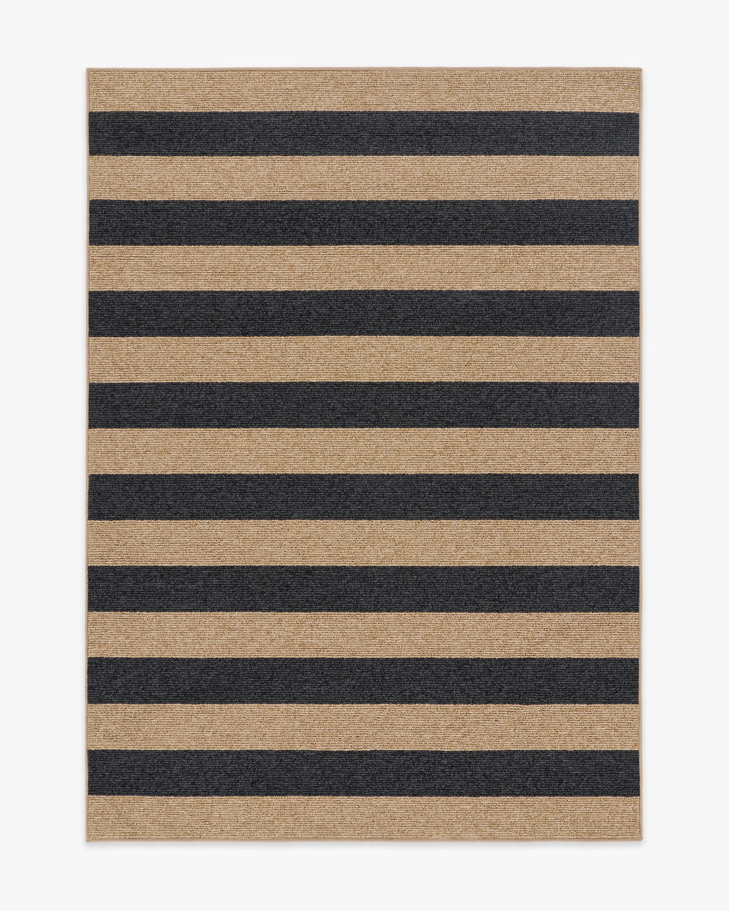 Nolan Bold Stripe Natural & Black Performance Weave Rug | Ruggable