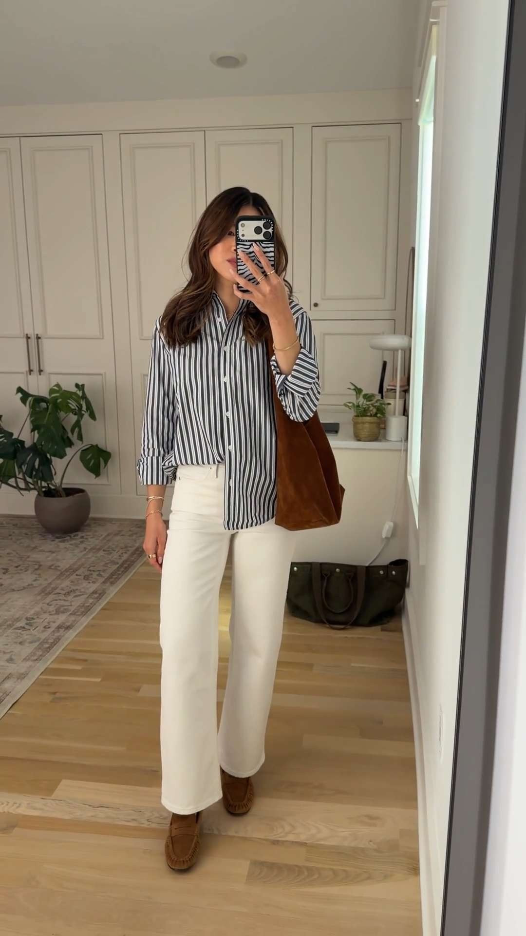 Sizing info:
Top size XS in Hudson stripe
Jeans size 24 with 28” Inseam in Ghost White

petite fashion, get dressed with me, outfit inspiration, ootd, nashville outfit, Nashville influencer, petite style, vacation style, casual outfits, mom style, petite pants, spring outfits, spring outfit info, spring pants, spring outfit idea, spring top, spring bag, spring sweater, spring shoes, spring jeans, jeans, denim, quince jeans, petite jeans, white jeans,  
@Quince 
 

#LTKootd #LTKSeasonal #LTKPetite