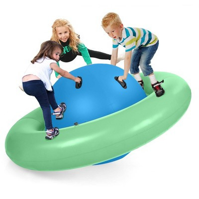 Costway 7.5 FT Inflatable Dome Rocker Bouncer with 6 Handles Fun Outdoor Game for Kids Green | Target