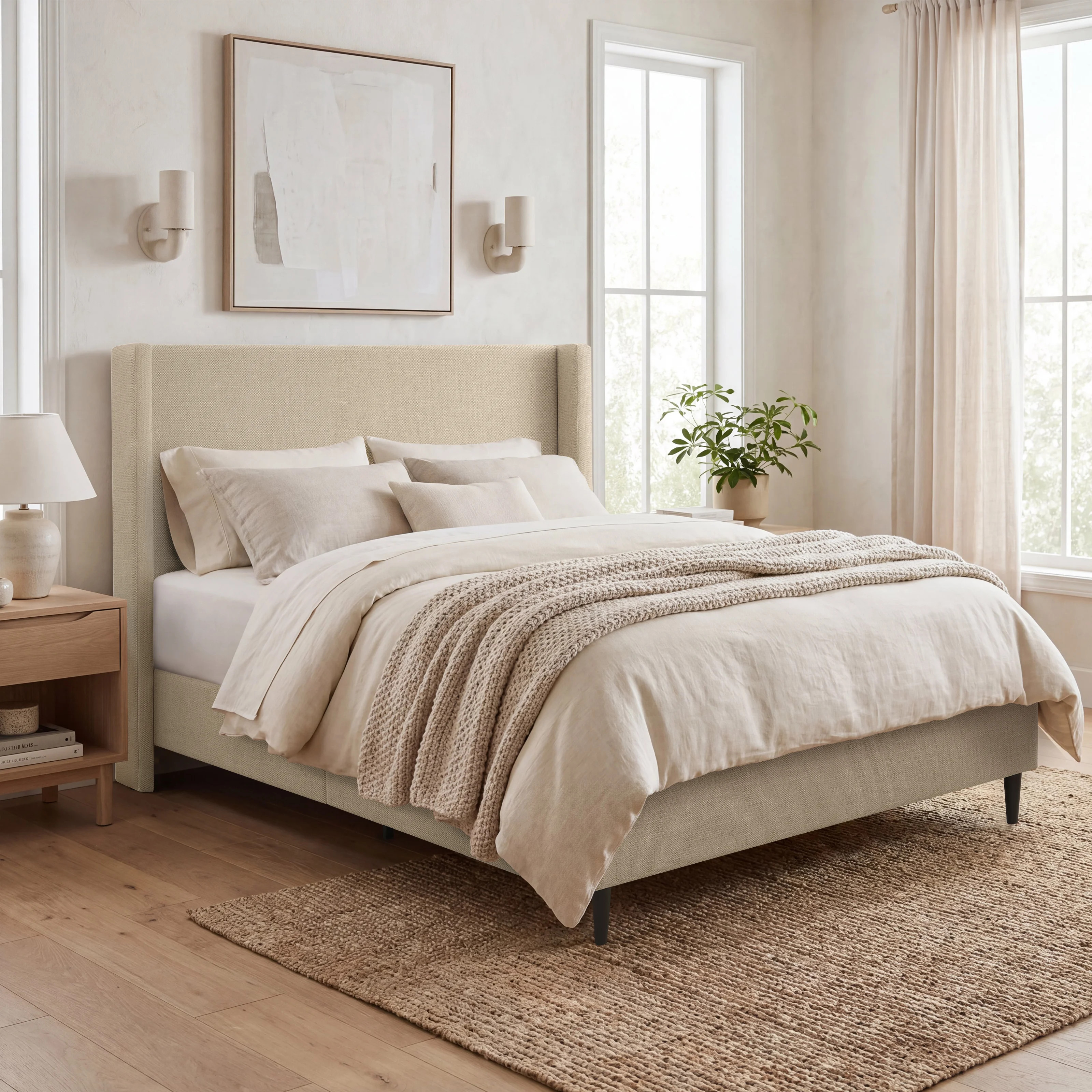 Birzer Queen Upholstered Wingback Bed | Wayfair North America