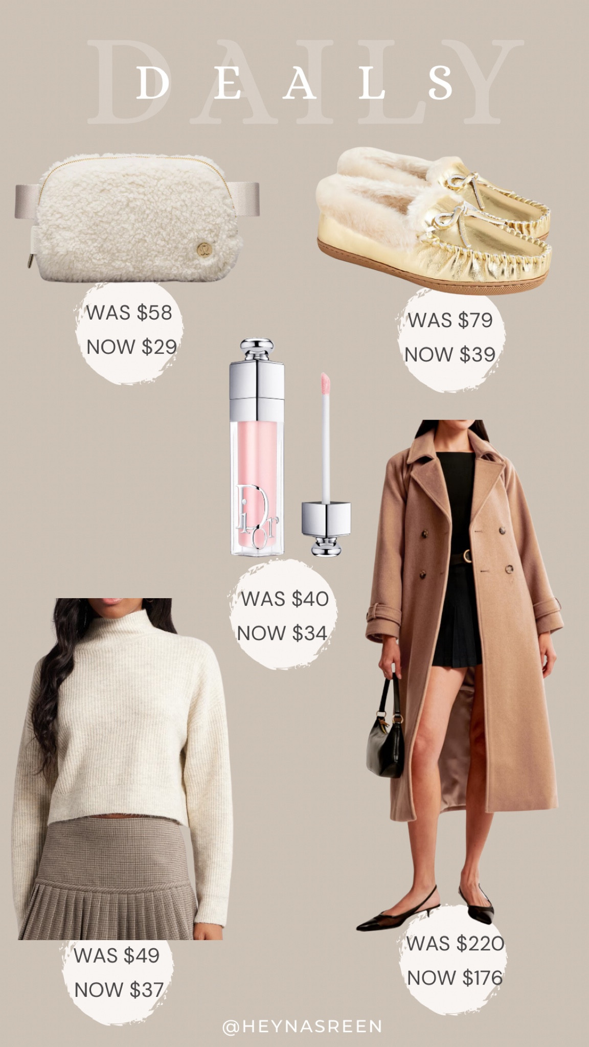 Daily deals on lululemon fleece belt bag, Dior lip gloss (shade 001), Nordstrom sweater, Abercrombie wool coat 

#LTKSaleAlert