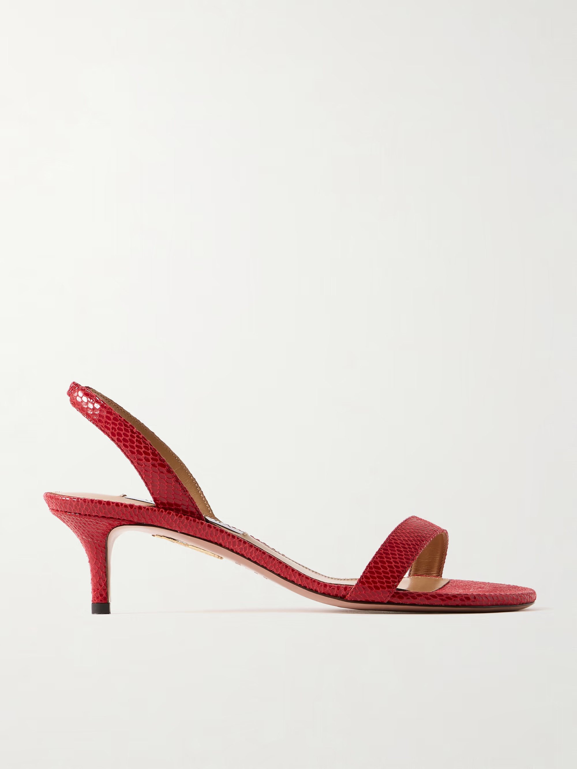 So Nude 50 lizard-effect leather slingback sandals | NET-A-PORTER (US)