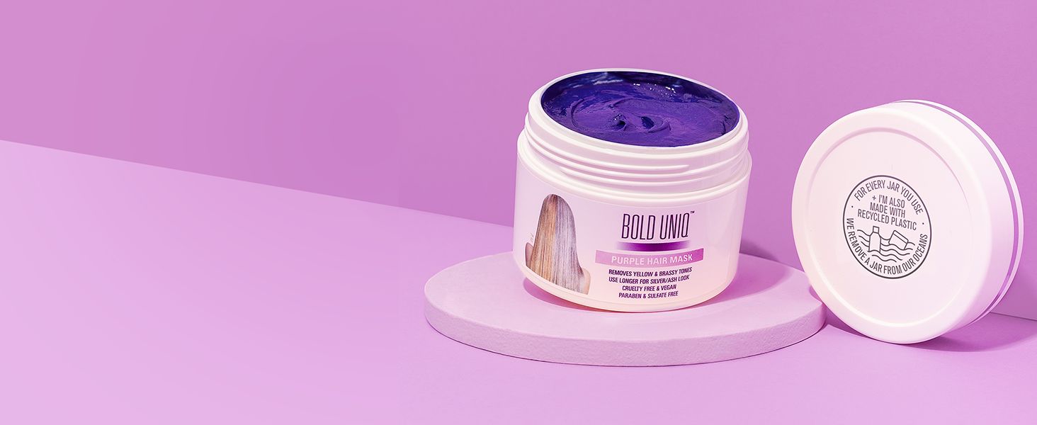 Bold Uniq Purple Hair Mask - For Blonde, Platinum, Bleached, Silver, Gray, Ash & Brassy Hair - Re... | Amazon (US)
