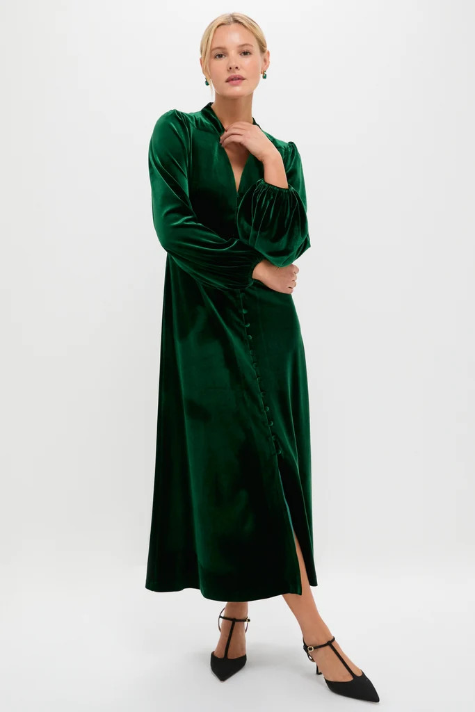 Green Velvet Serena Dress | Tuckernuck (US)