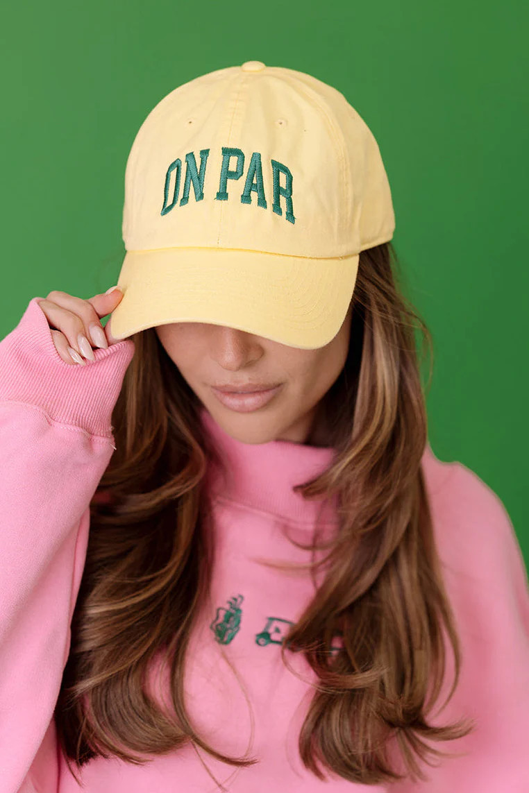 On Par Women's Golf Hat in Yellow | Girl Tribe Co.