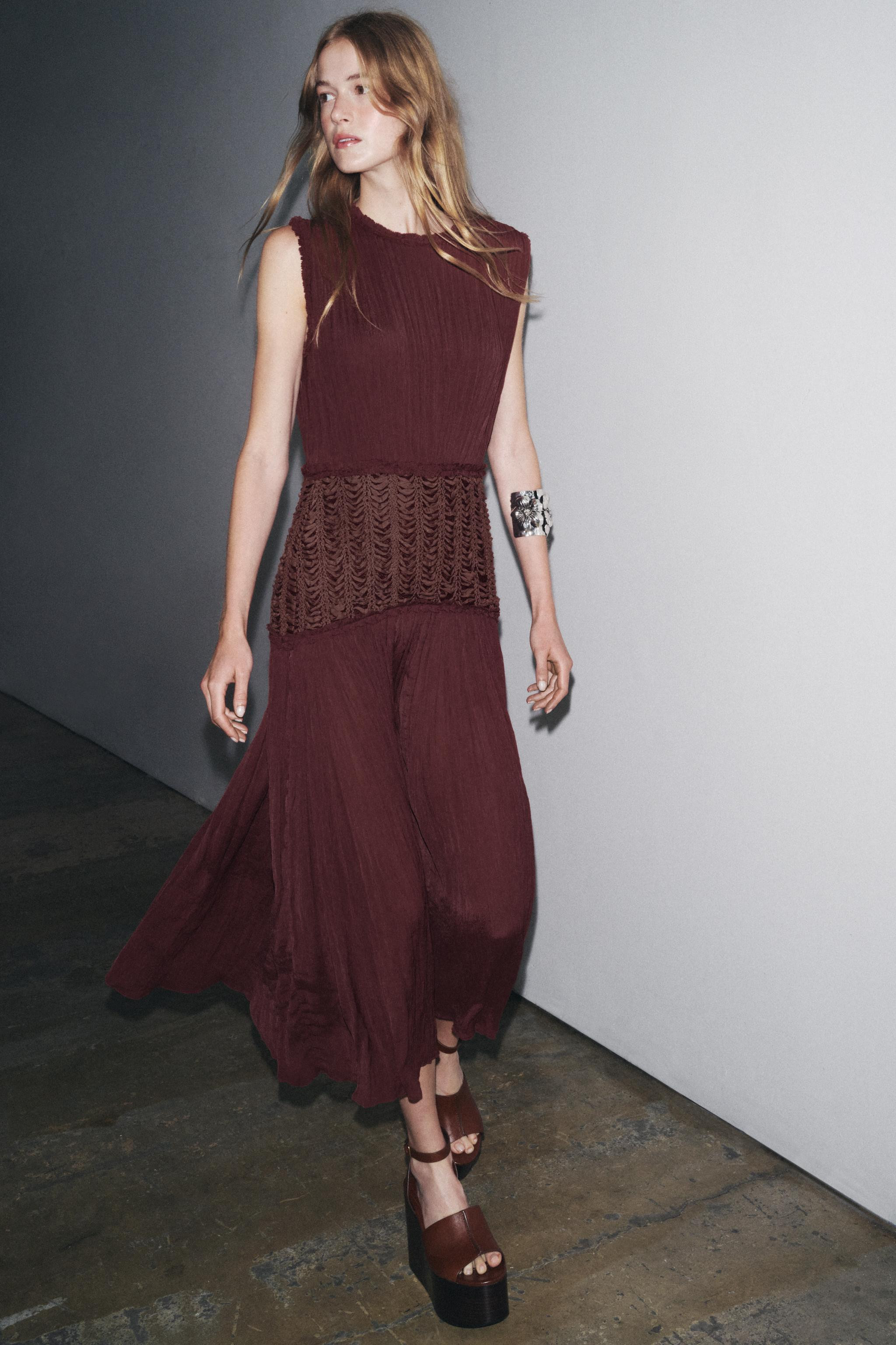 ZW COLLECTION EMBROIDERED WAIST DRESS | Zara US