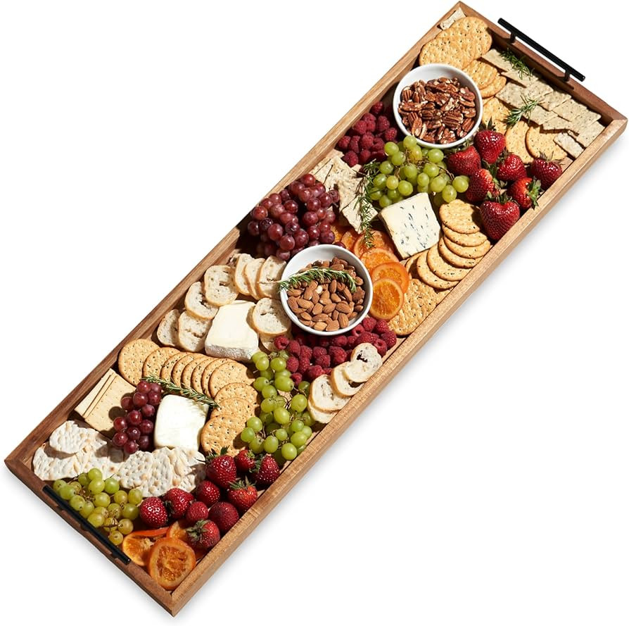 Twine Modern Manor Longboard Platter with Handles, Rectangular Cheese Board and Home Decor Tray, ... | Amazon (US)