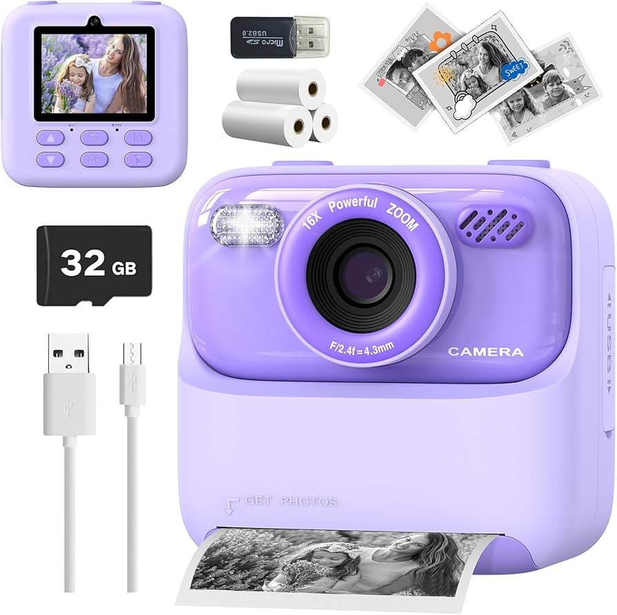 Mgaolo Kids Camera Instant Print Photo,Children Digital Camera Toys Gift with HD Video for Girls ... | Amazon (CA)