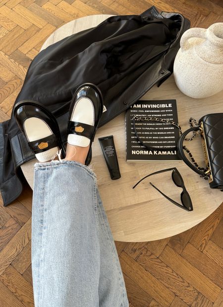 Monochrome Loafers | Miu Miu Penny Loafers | Agolde Jeans | Leather Jacket | Sunday brunch outfit 

#LTKeurope #LTKstyletip #LTKfindsunder100