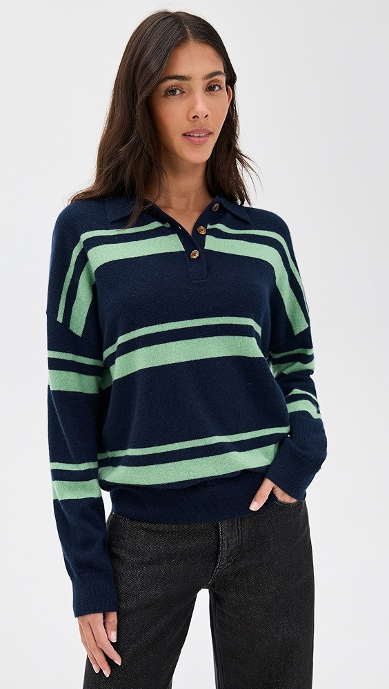 Cashmere Striped Polo | Shopbop