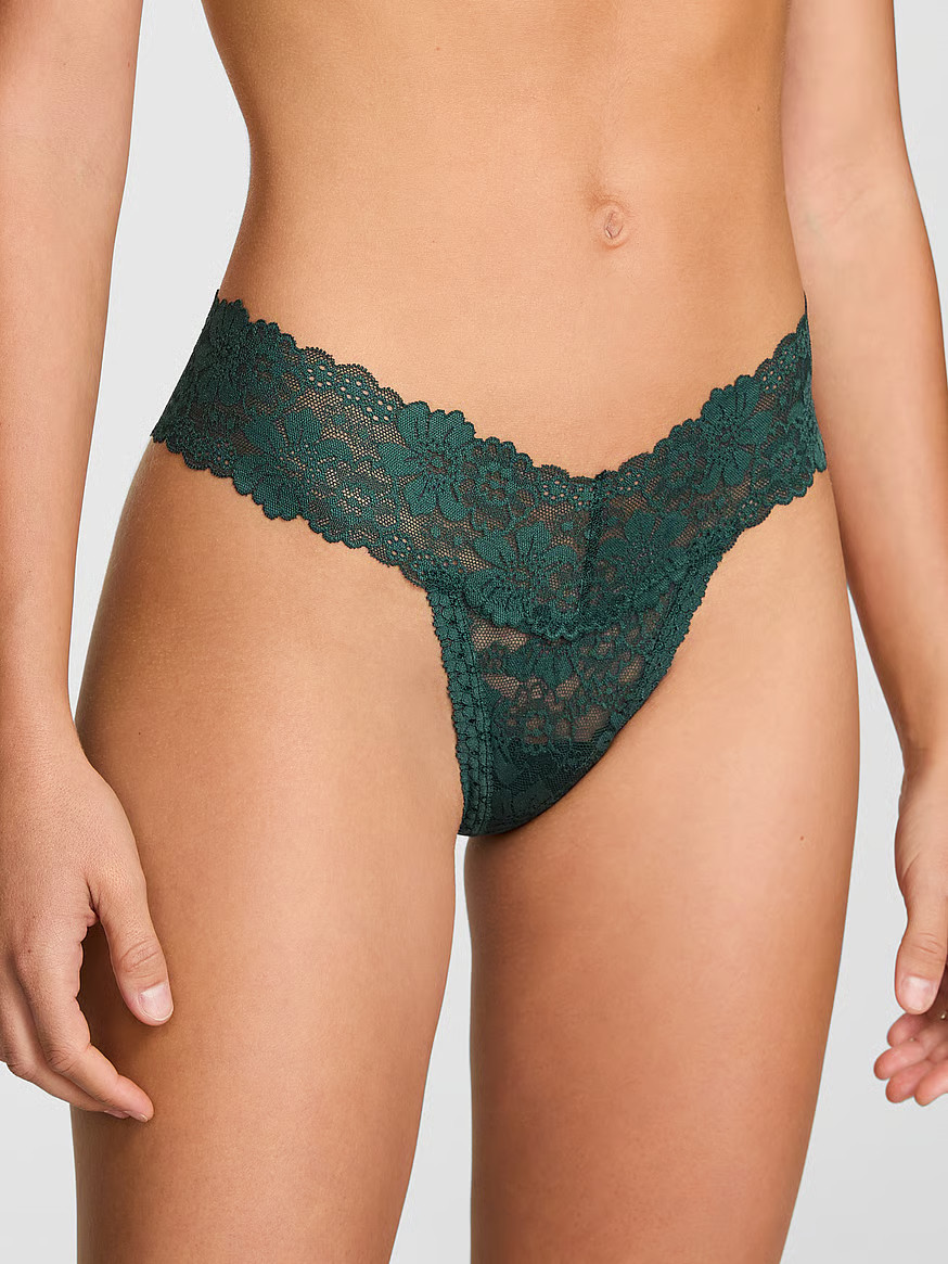 Buy Wink Lace Thong Panty, Icy Blue - Order Panties online - PINK US | Victoria's Secret (US / CA )