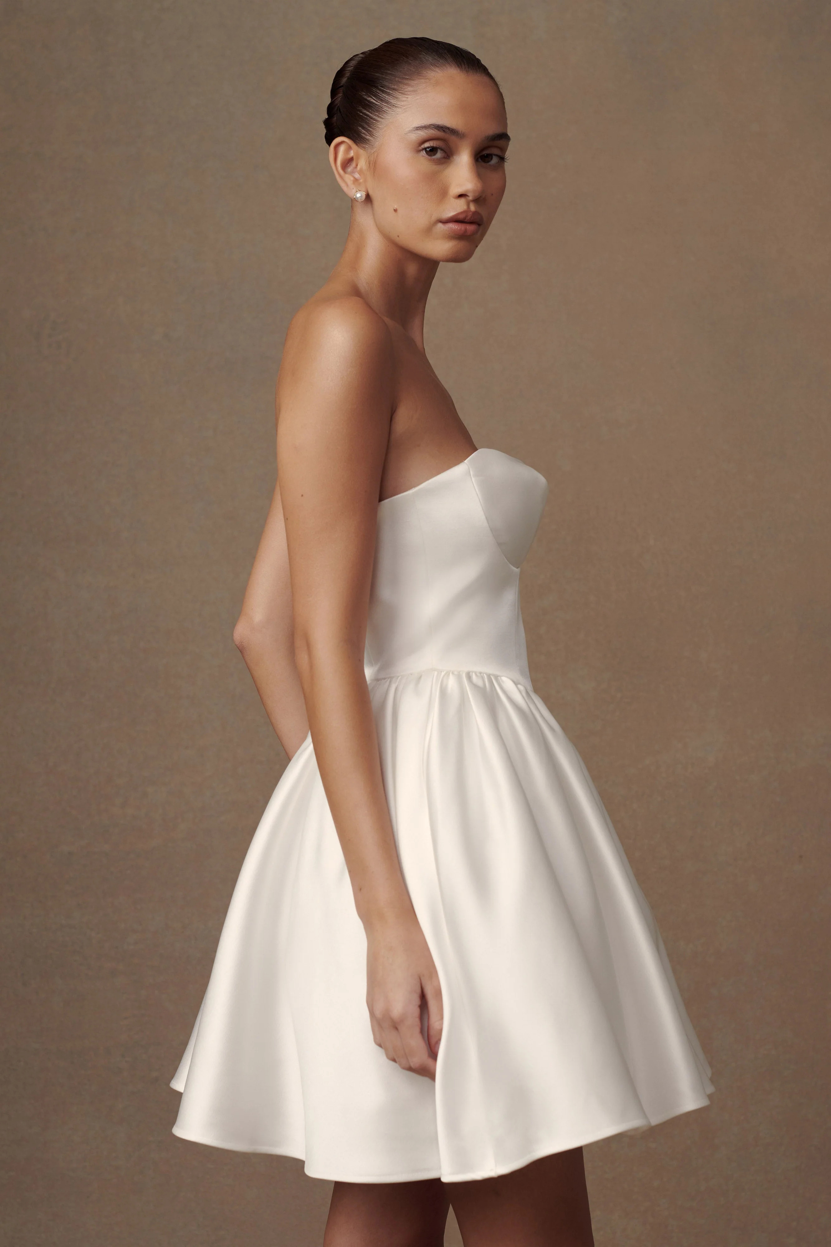 Hollie Structured Corset Mini Dress - White | Meshki (APAC)